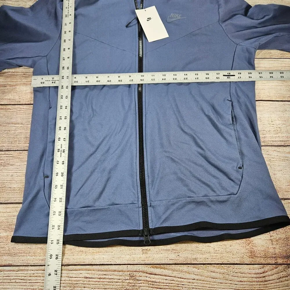 Nike Tech Hoodie Men’s Blue M Full Zip Activewear Performance Athletic